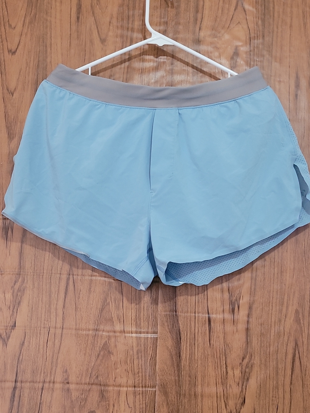 lululemon 🛍athletica Pale Blue Athletic Shorts with Gray Waistband